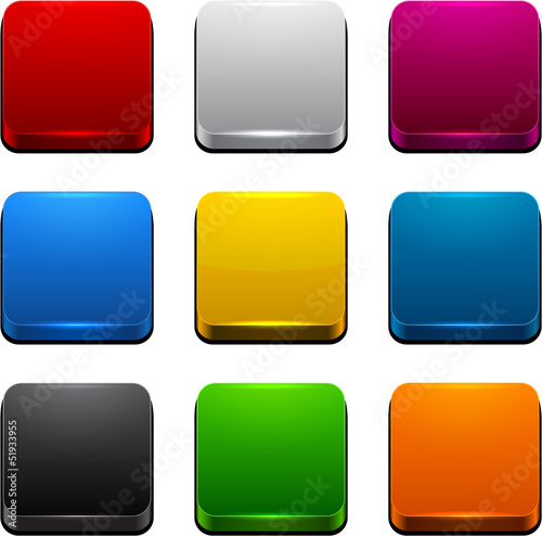 Square 3d color icons.