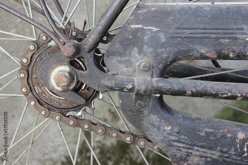 detail of an old bicycle