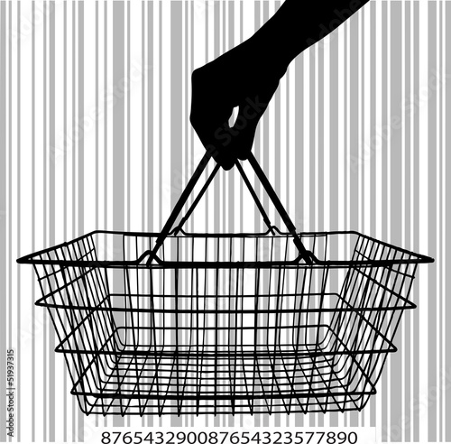 consumer basket against the bar code