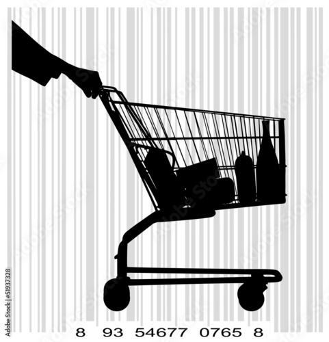 consumer basket against the bar code