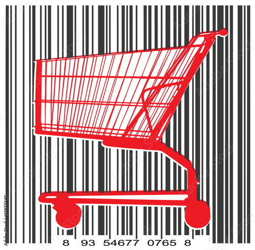consumer basket against the bar code
