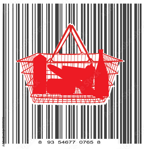 consumer basket against the bar code