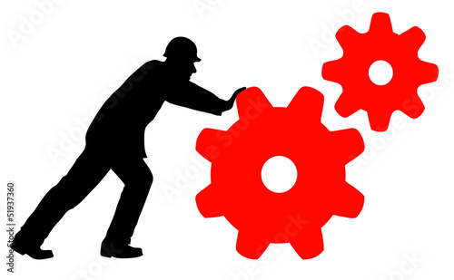 person  rotating machines