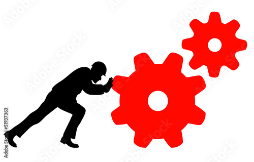 person  rotating machines
