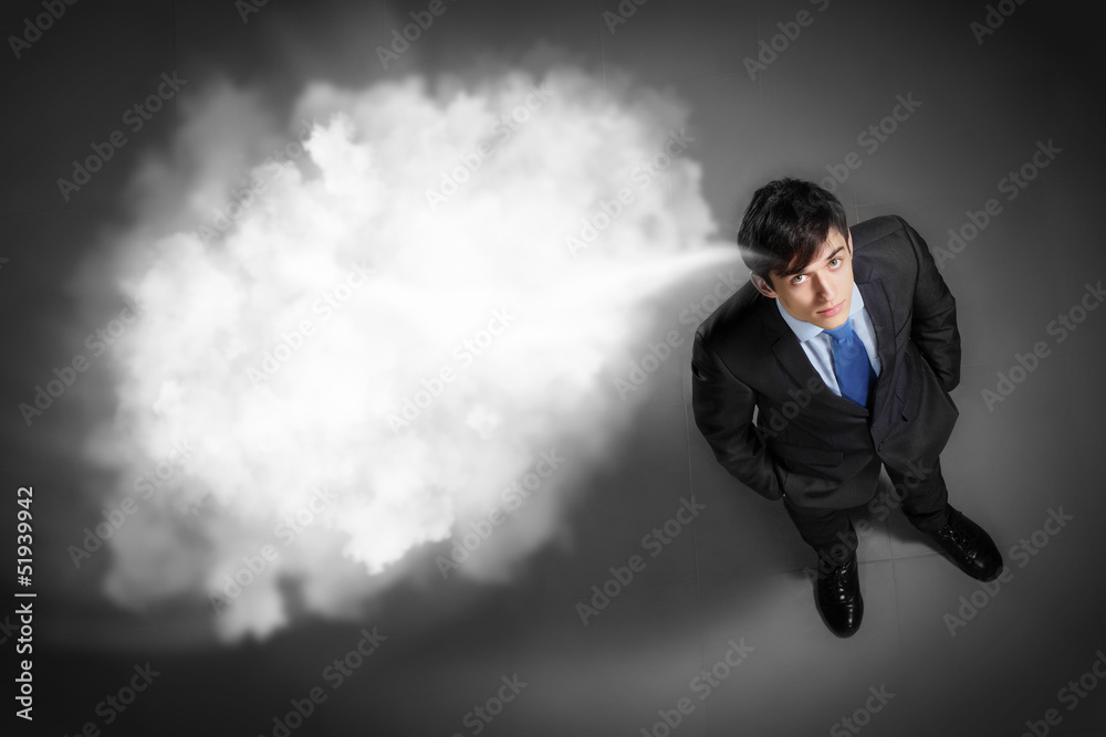Image of businessman top view