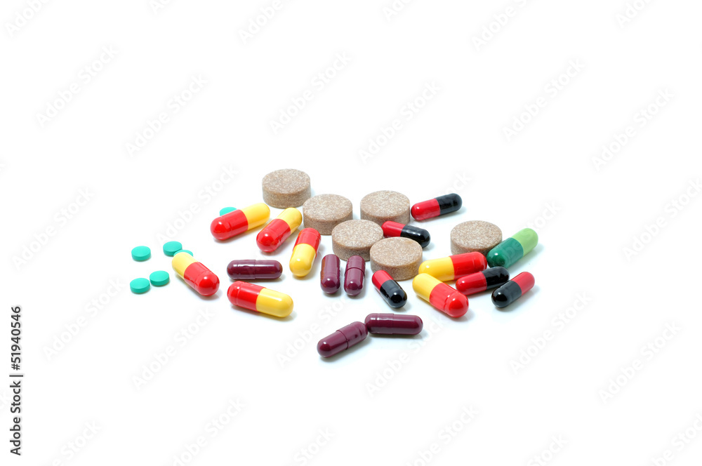 Medicine pills isolated on white background Medicine pills isolated on white background
