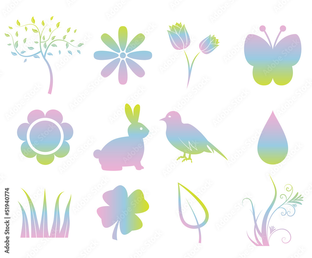 Colorful Spring Elements Colorful Spring Elements