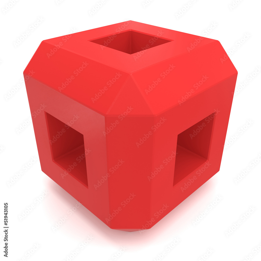 Fototapeta premium cube 3d red