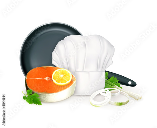 Fish steak illustration