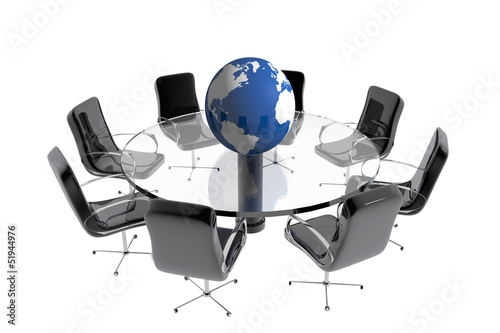 Round table globe office photo