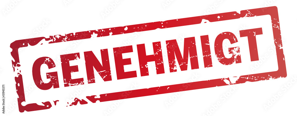 Stempel rot genehmigt