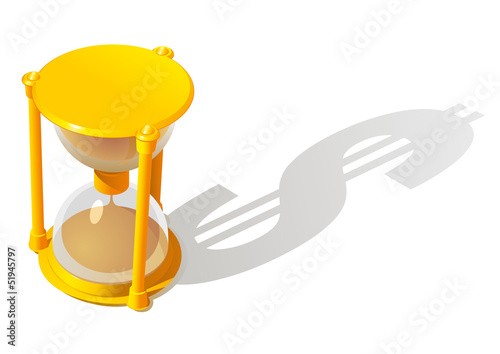 Hourglass and dollar shadow