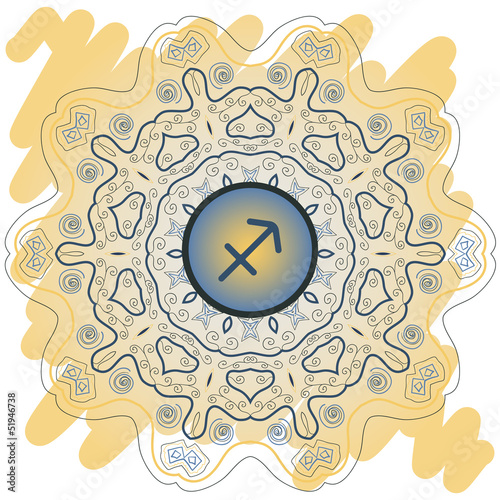 zodiac sign The Archer (sagittarius) yellow