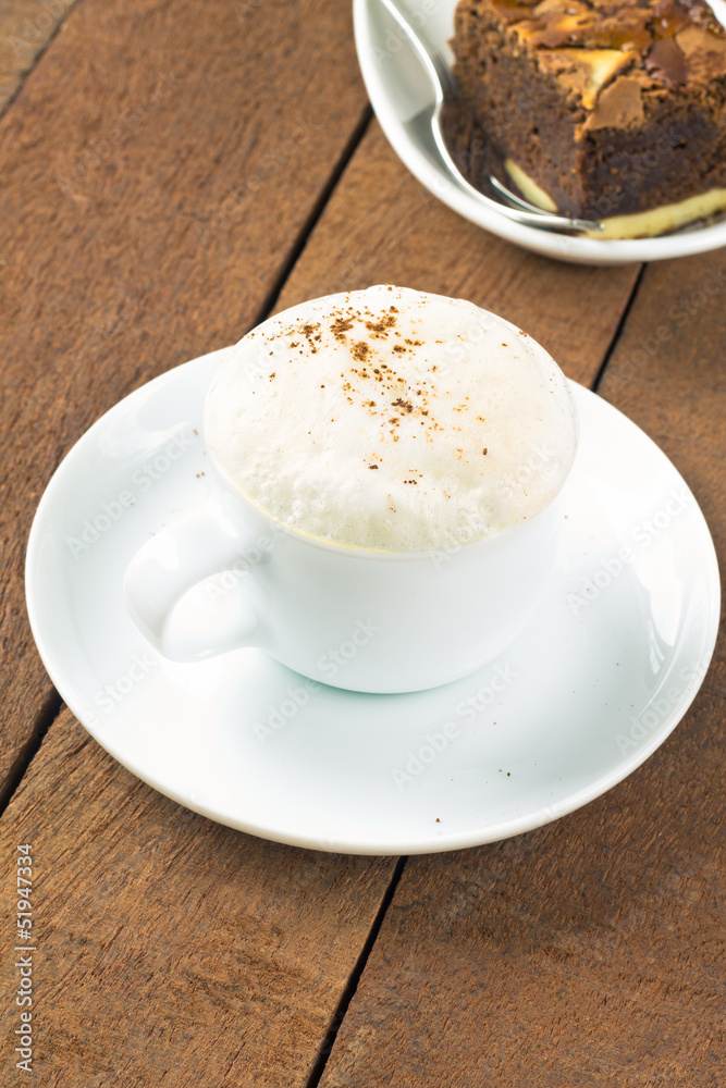 Cup of latte macchiato with cocoa powder Cup of latte macchiato with cocoa powder