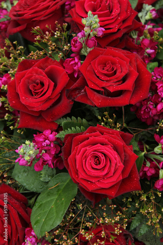 Red and pink bridal flowers