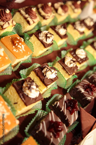 Varieties of cakes desserts catering sweets