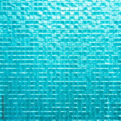 Close up of Blue mosaic tiles for background