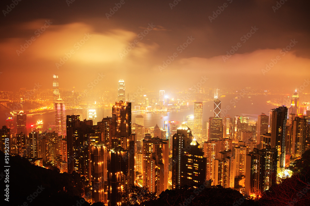 Hong Kong Victoria Harbour Night Scene