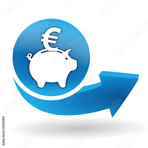 épargne sur bouton web bleu