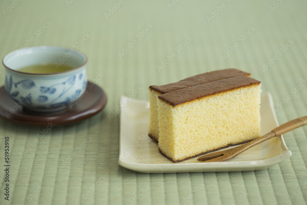 カステラとお茶 カステラとお茶