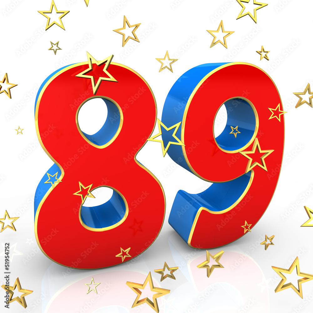 Fototapeta premium Eighty Nine Years Old - Happy Birthday
