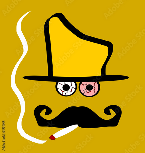 cartoon man smoking marijuana