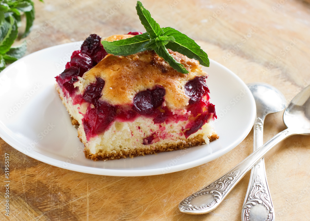 Piece on pie witn cherries Piece on pie witn cherries