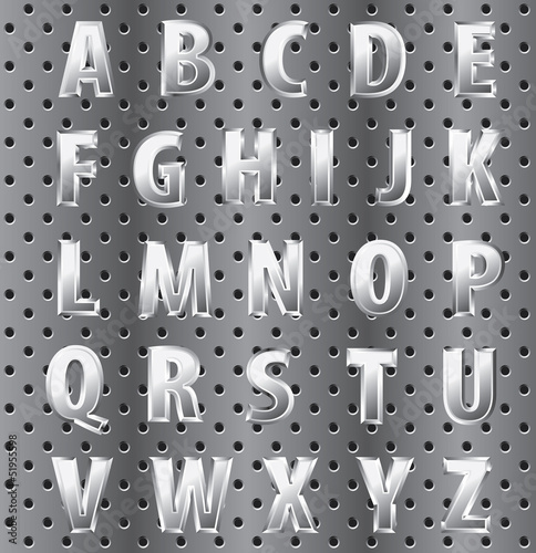 perforated alphabet