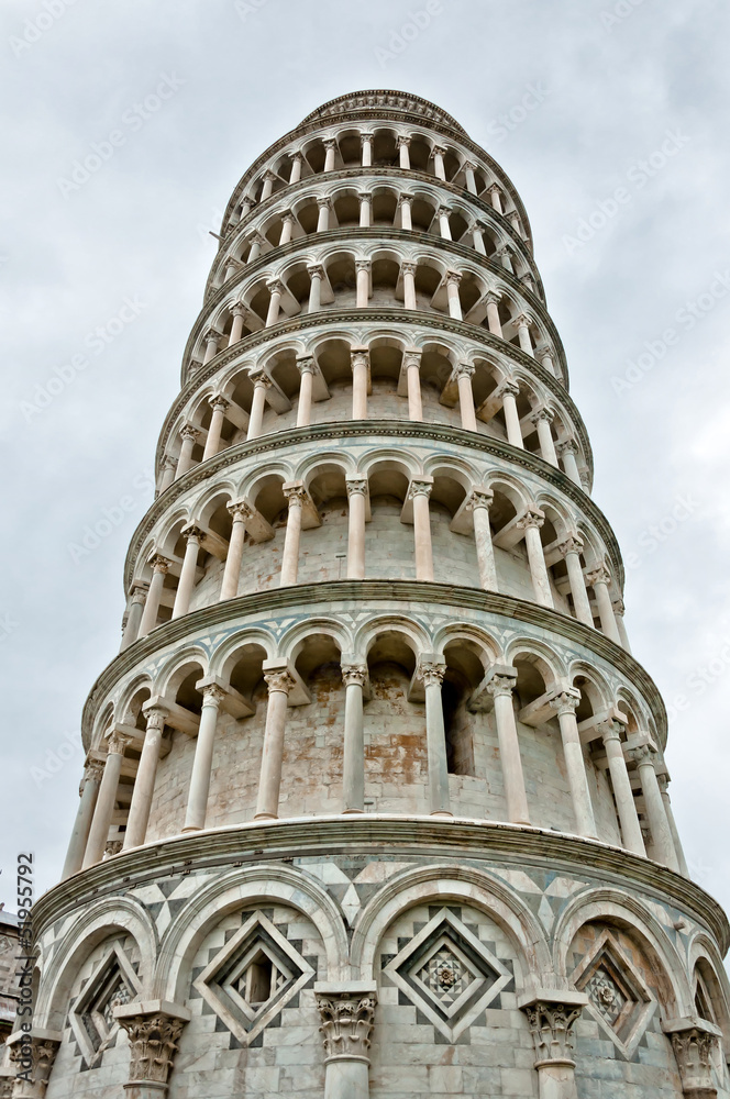 Pisa - Italy: the leaning Tower in a cloudy day