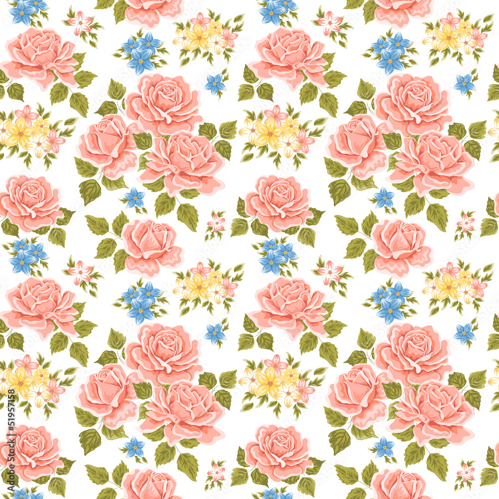 Seamless wallpaper pattern with roses