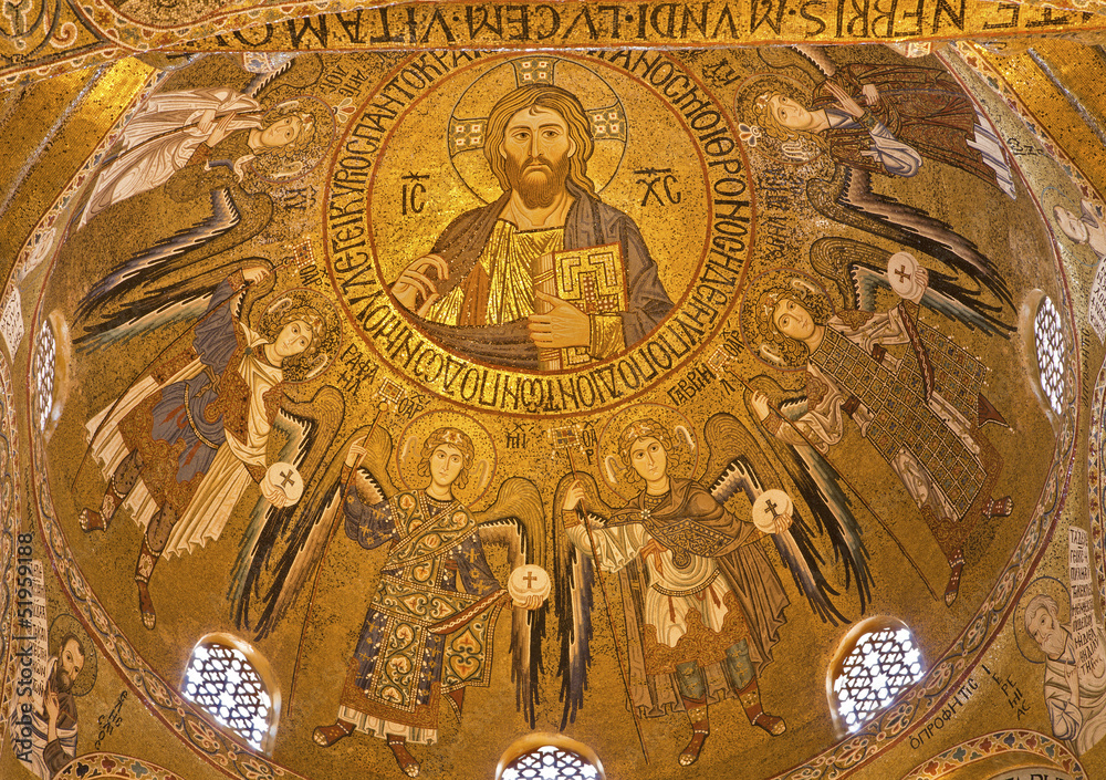 Palermo - Mosaic from cupola of Cappella Palatina - Christ