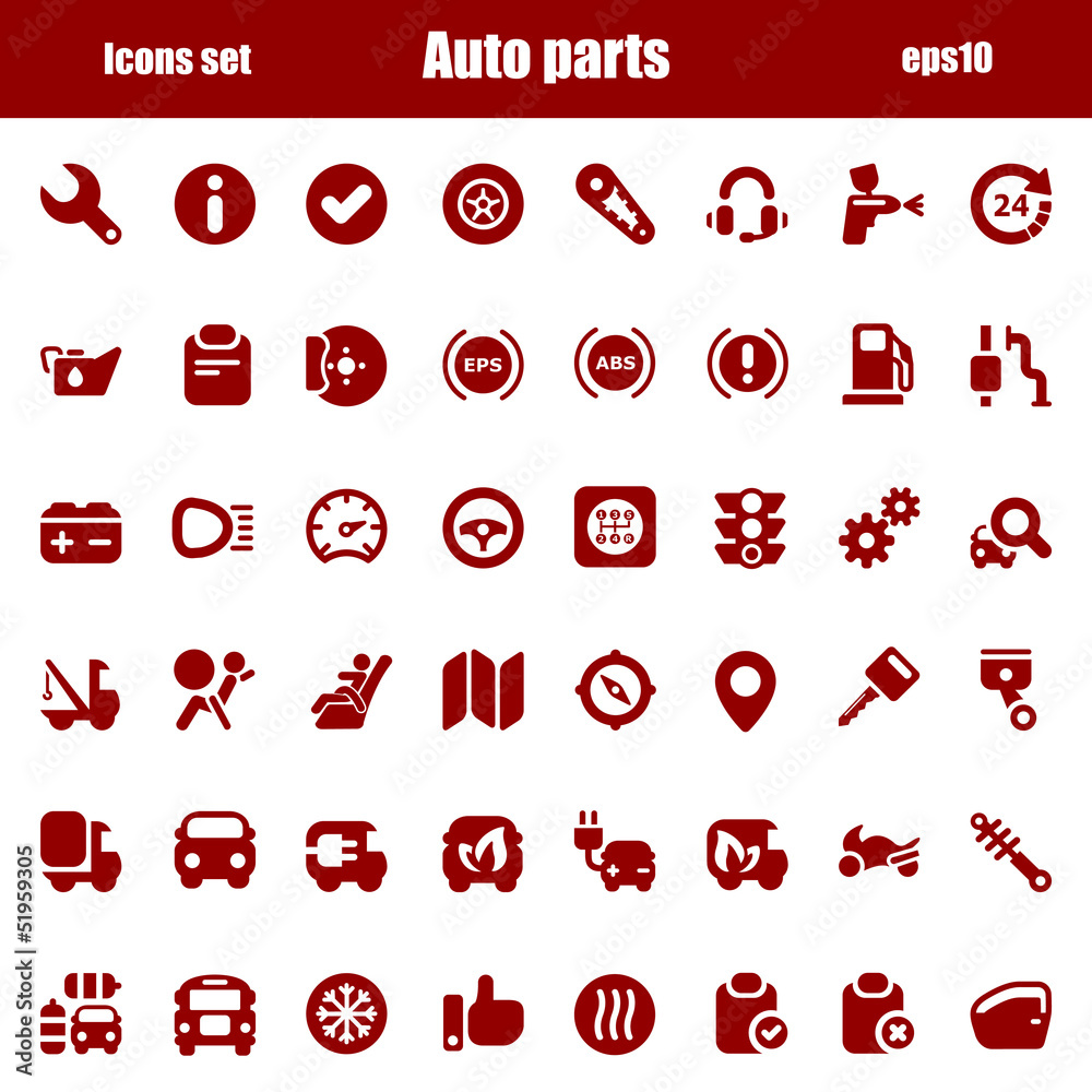 icons autoparts red