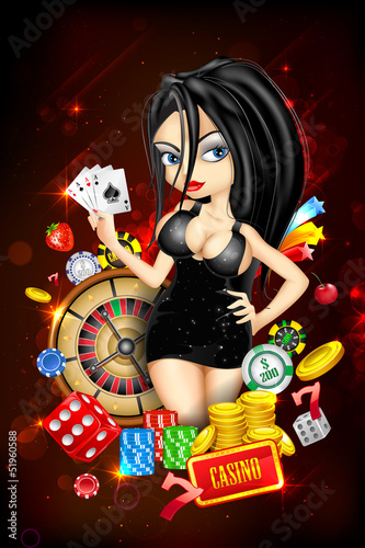 Lady with Casino Card