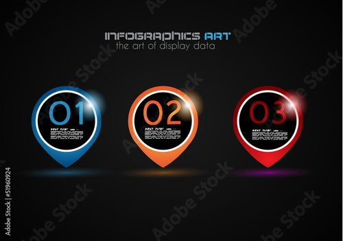 Infographic design template with paper tags.