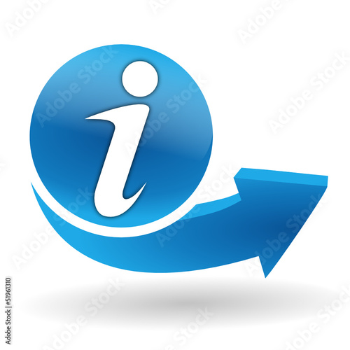 information sur bouton web bleu