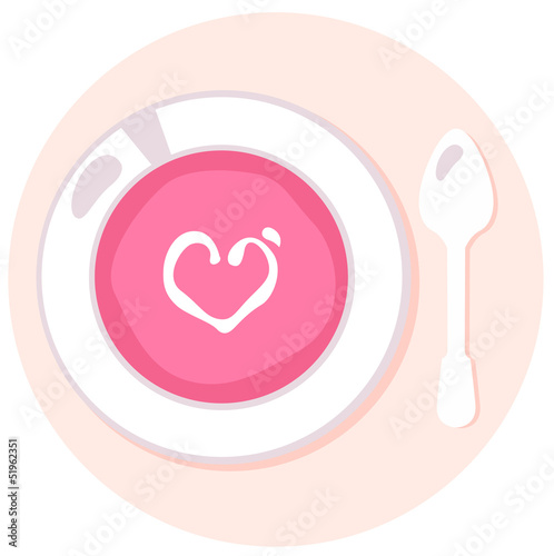 Delicate Pink love fresh Soup in circle