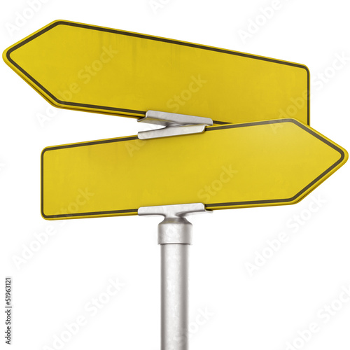 Yellow street sign