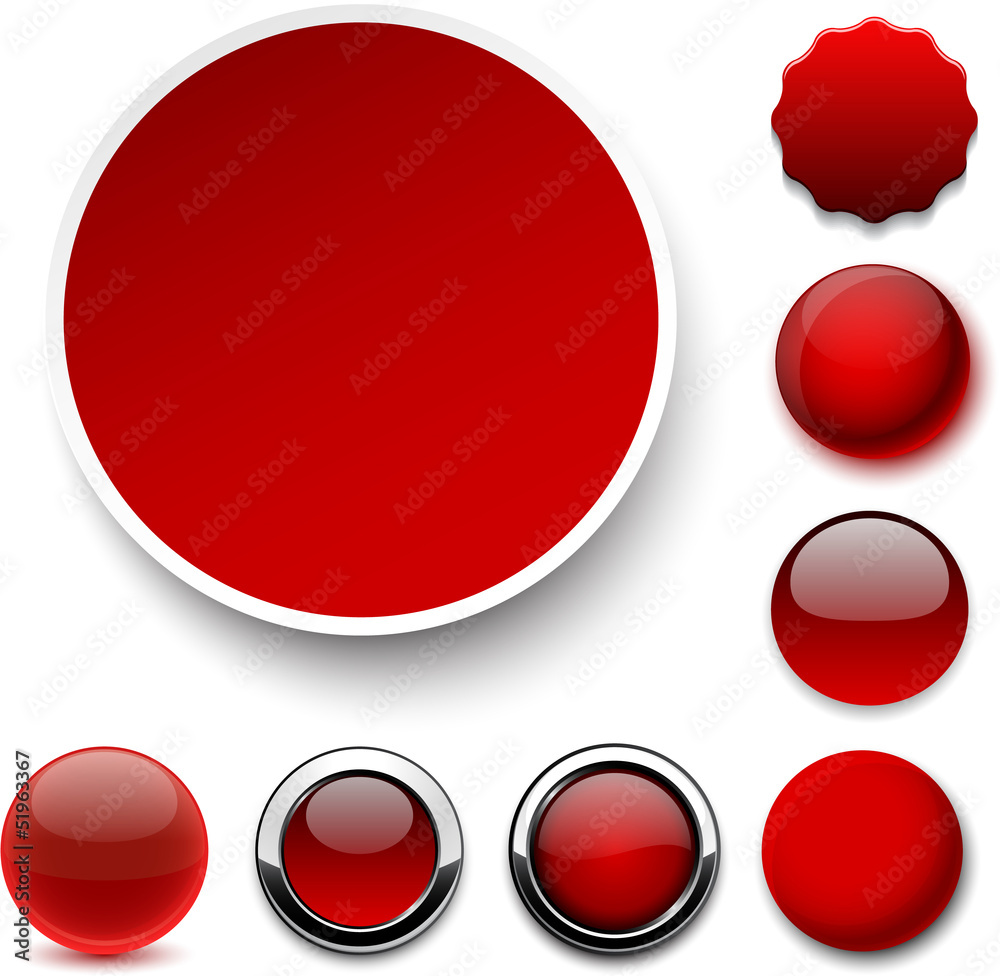 Round red icons. Round red icons.