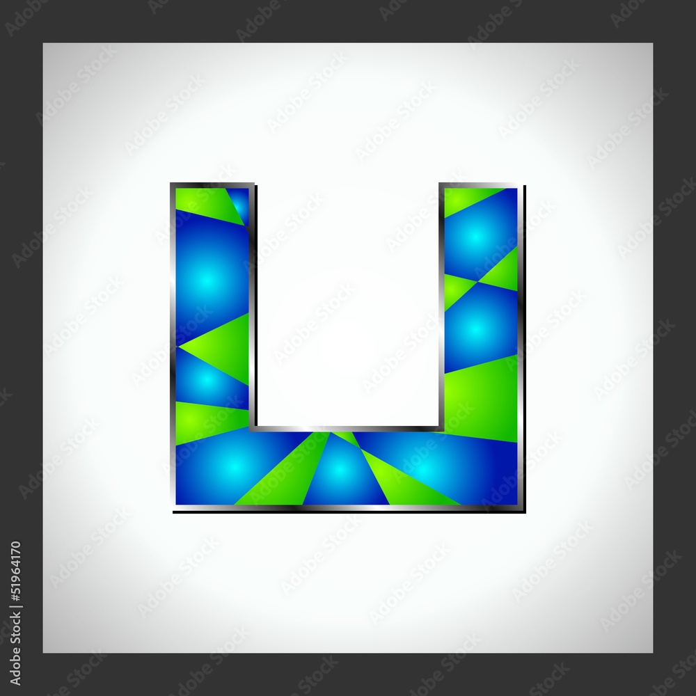 Green alphabet letters and numbers