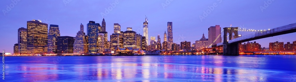 New York City Panorama - obrazy, fototapety, plakaty 