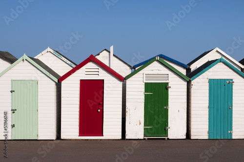 Colorful Beach Huts, Paignton, UK.
