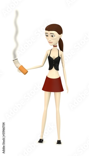 3d render of cartoon character with cigarette