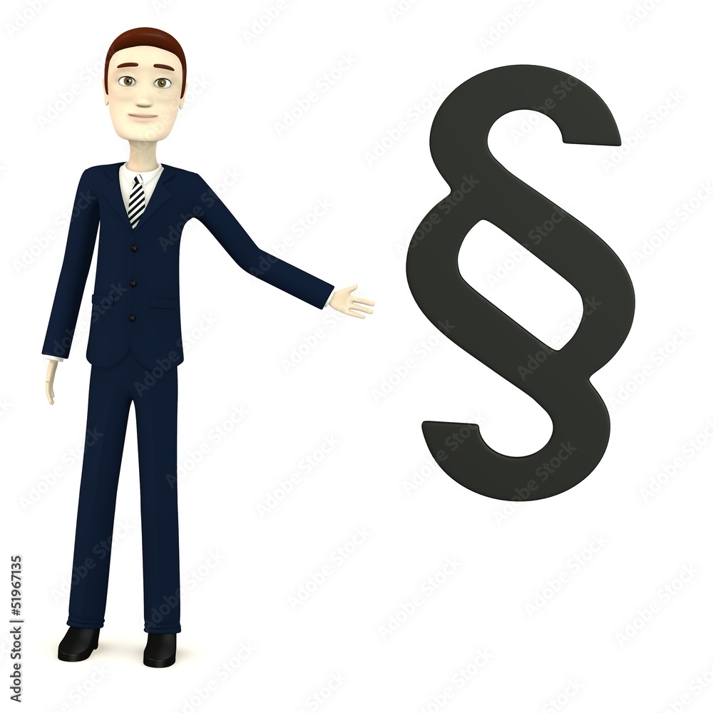 3d render of cartoon character with paragraph symbol 3d render of cartoon character with paragraph symbol