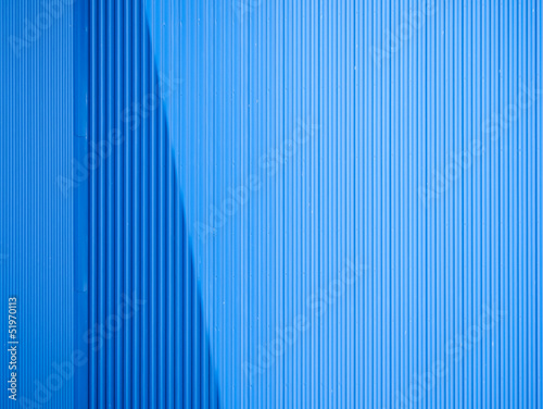 Blue aluminium sheet as a wall