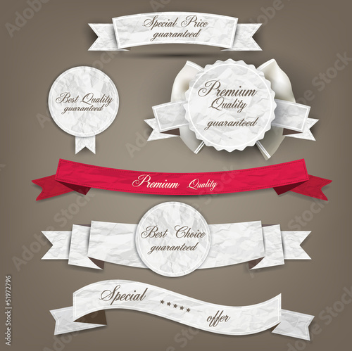 Set of Superior Quality and Satisfaction Guarantee Ribbons, Labe