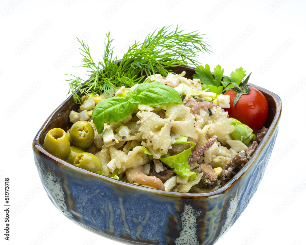Macaroni salad with seafood Macaroni salad with seafood