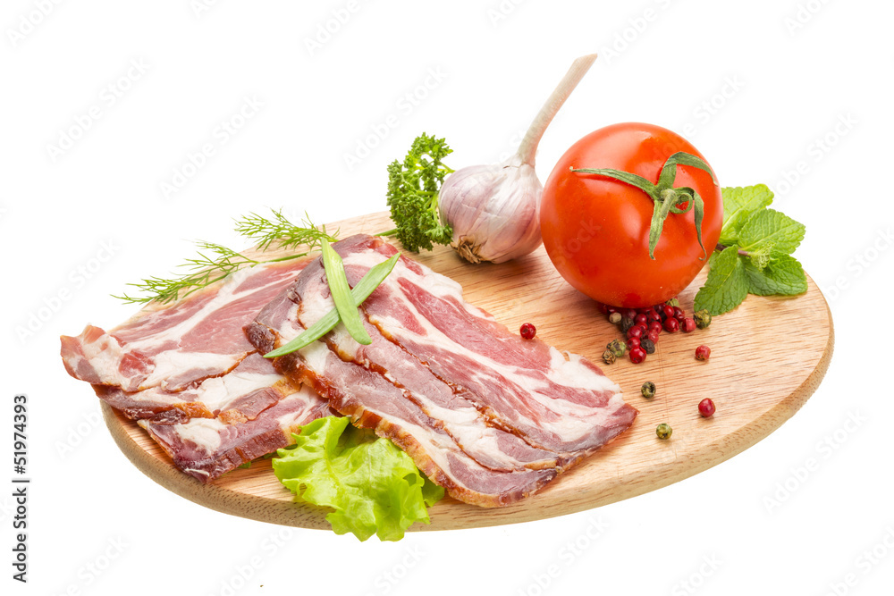 Bacon with vegetables