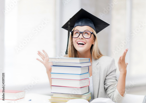 happy student in graduation cap