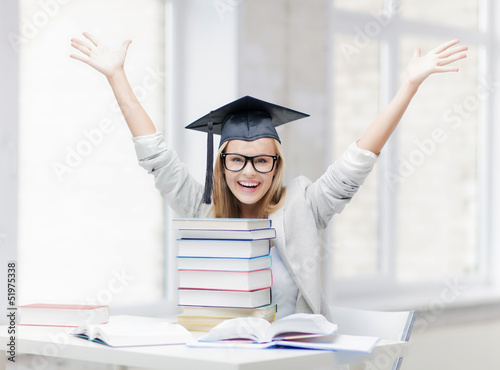 happy student in graduation cap