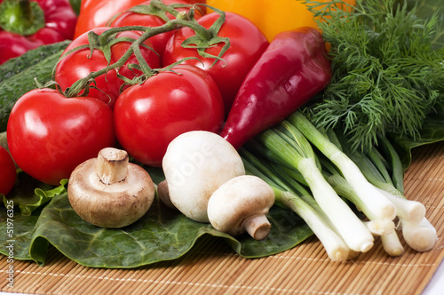 Healthy seasonal raw vegetables